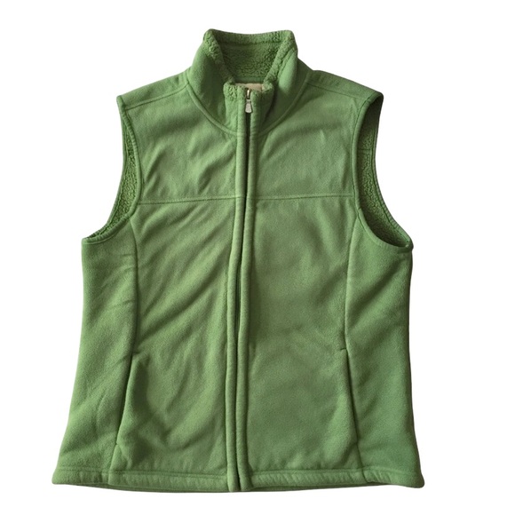 Green Fully Zip Fleece Vest - Picture 8 of 9